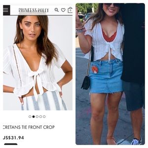 princess polly tie front crop